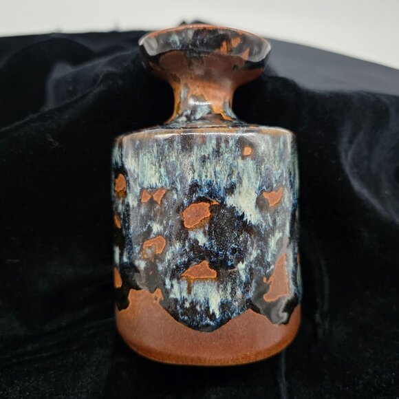 Vintage Pottery Craft USA Stoneware Small Vase With Unique Drip Glaze Finish - Picture 9 of 11